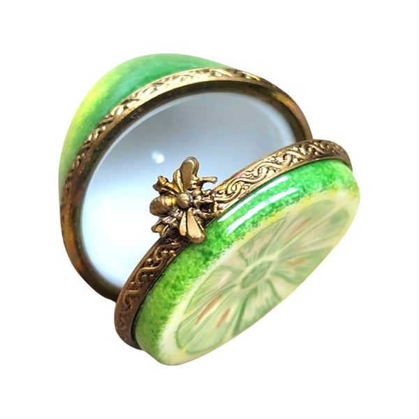 Half Lime Limoges Box Figurine Porcelain Limoges fruit vegetable French Trinket Box