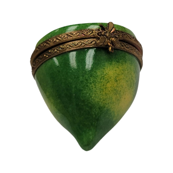 Half Lime Limoges Box Figurine Porcelain Limoges fruit vegetable French Trinket Box