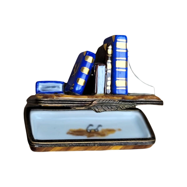 Hand Painted Books Limoges Box Porcelain Limoges books home French Trinket Box
