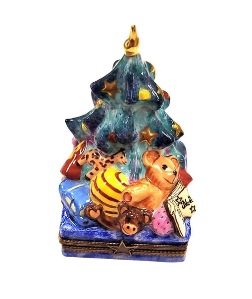 Hand Painted Christmas Tree Box Porcelain Limoges christmas tree French Trinket Box