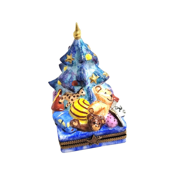 Hand Painted Christmas Tree Box Porcelain Limoges christmas tree French Trinket Box