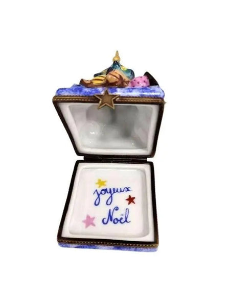 Hand Painted Christmas Tree Box Porcelain Limoges christmas tree French Trinket Box