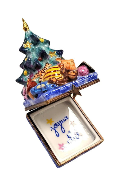 Hand Painted Christmas Tree Box Porcelain Limoges christmas tree French Trinket Box