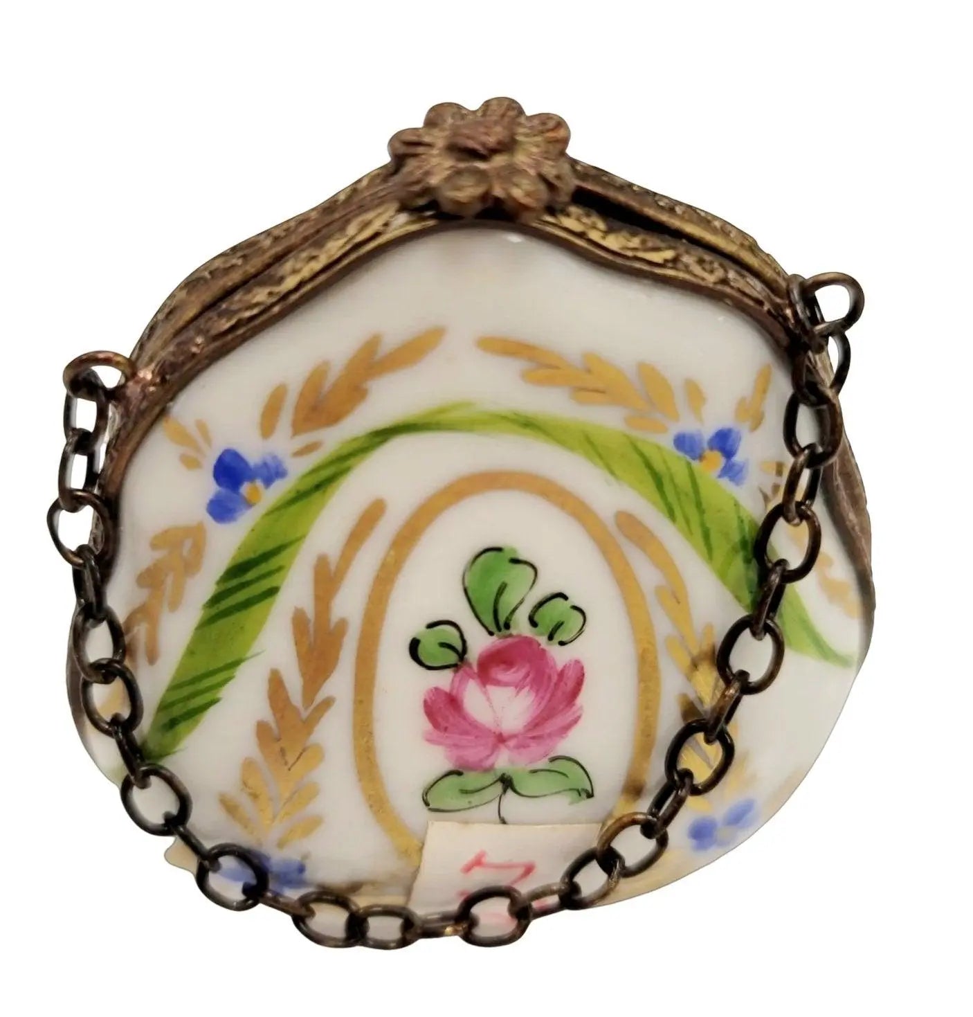 Hand Painted Golf Purse Box Porcelain Limoges purse trinket box limoges French Trinket Box