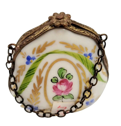 Hand Painted Golf Purse Box Porcelain Limoges purse trinket box limoges French Trinket Box