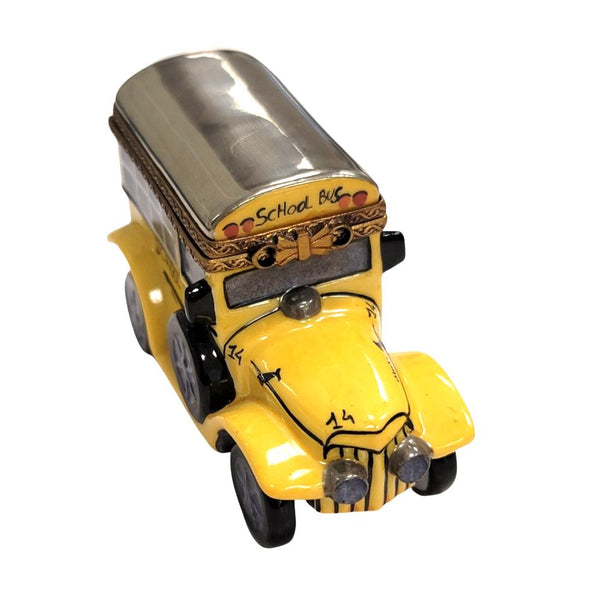 Handcrafted Limoges School Bus Box Porcelain Limoges French Trinket Box