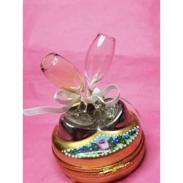 Happy Birthday Champagne Celebration Porcelain Limoges special wine limoges box birthday gift celebrate occasions maternity French Trinket Box