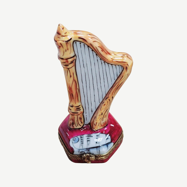 Harp Limoges Box Treasure Porcelain Limoges Music LIMOGES BOXES French Trinket Box