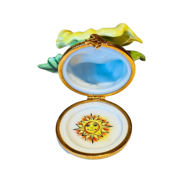 Hawaian Hibiscus Garden Porcelain Limoges Beach ocean Travel French Trinket Box