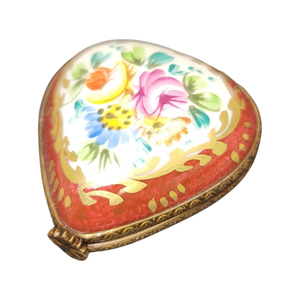 Heart Shaped Floral Elegance Porcelain Limoges hearts LIMOGES BOXES French Trinket Box