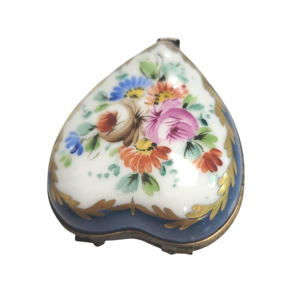 Heart Shaped Limoges Perfume Box Porcelain Limoges hearts perfume French Trinket Box