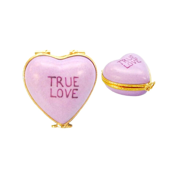 Heart: *True Love* Purple Porcelain Limoges heart love French Trinket Box