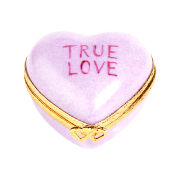 Heart: *True Love* Purple Porcelain Limoges heart love French Trinket Box