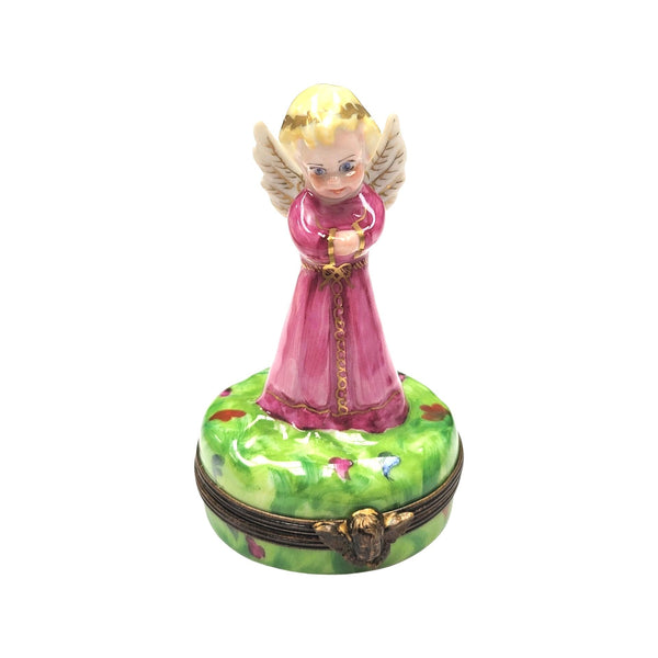 Heavenly Angel Figurine Box Porcelain Limoges Angel French Trinket Box