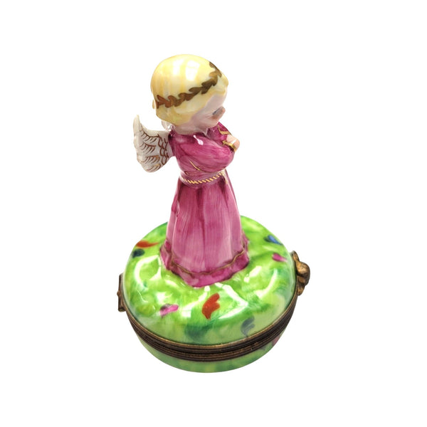 Heavenly Angel Figurine Box Porcelain Limoges Angel French Trinket Box