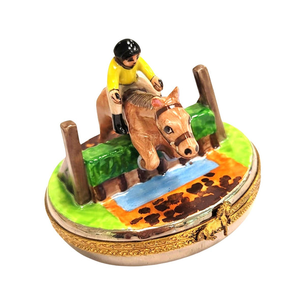 Horse Jumping Elegance Figurine Porcelain Limoges farm LIMOGES BOXES professional horse French Trinket Box