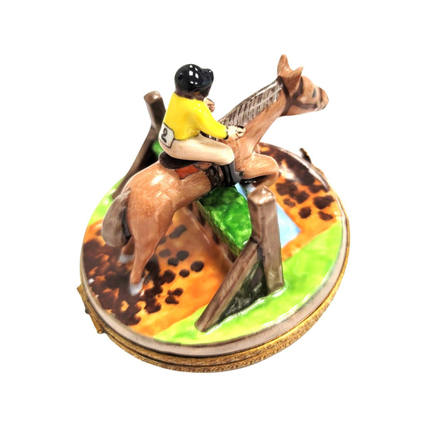 Horse Jumping Elegance Figurine Porcelain Limoges farm LIMOGES BOXES professional horse French Trinket Box