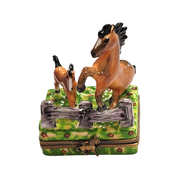 Horses in Meadow Limoges Box Porcelain Limoges farm LIMOGES BOXES French Trinket Box