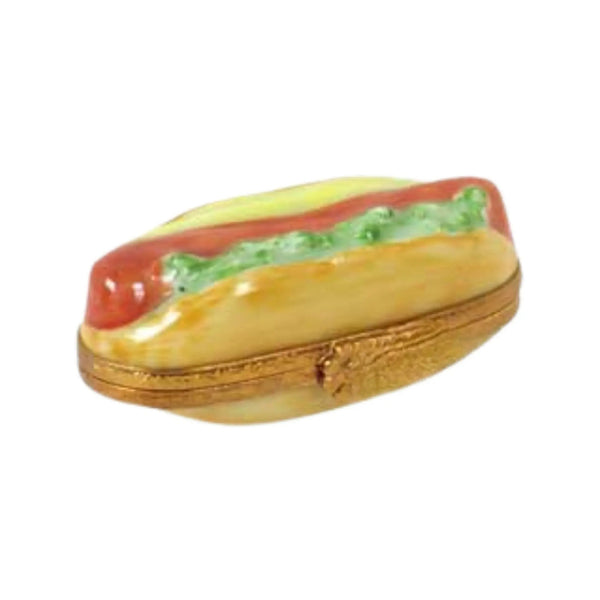 Hot Dog hotdog Porcelain Limoges Food French Trinket Box