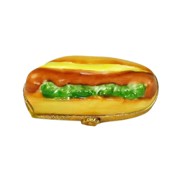 Hot Dog hotdog Porcelain Limoges Food French Trinket Box