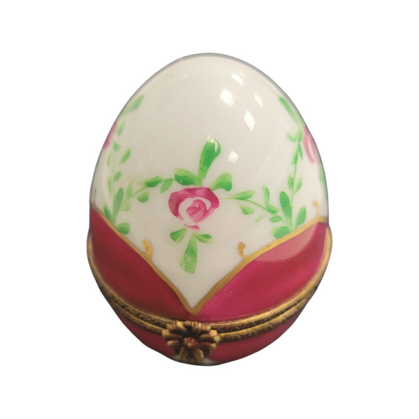 Hot Pink Decorative Egg Porcelain Limoges egg LIMOGES BOXES French Trinket Box