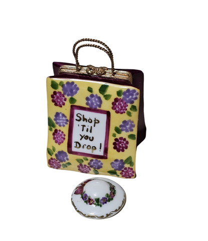 Charming Shopping Bag Limoges Box Porcelain Limoges Bag purse women French Trinket Box