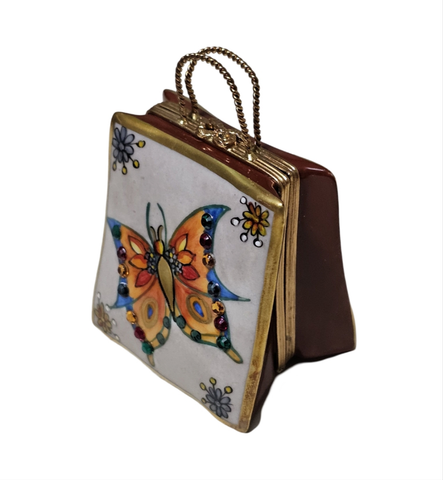 Butterfly Artisan Limoges Box Porcelain Limoges Bag purse shoes fashion French Trinket Box