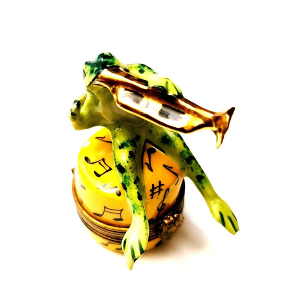 Jazz Frog Trumpet Figurine Porcelain Limoges Music LIMOGES BOXES French Trinket Box