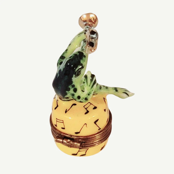 Jazz Frog Trumpet Figurine Porcelain Limoges Music LIMOGES BOXES French Trinket Box