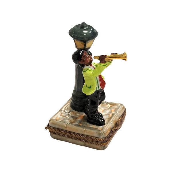 Jazz Man New Orleans Lamp Porcelain Limoges Music LIMOGES BOXES French Trinket Box