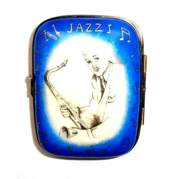 Jazz Saxophone Porcelain Treasure Porcelain Limoges Music LIMOGES BOXES French Trinket Box