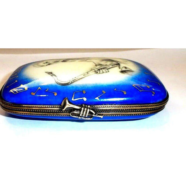 Jazz Saxophone Porcelain Treasure Porcelain Limoges Music LIMOGES BOXES French Trinket Box