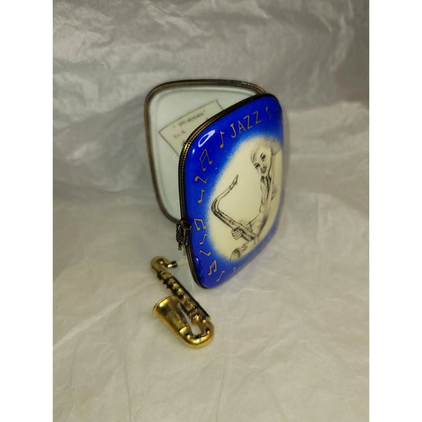 Jazz Saxophone Porcelain Treasure Porcelain Limoges Music LIMOGES BOXES French Trinket Box