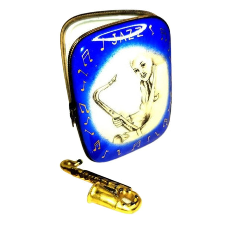 Jazz Saxophone Porcelain Treasure Porcelain Limoges Music LIMOGES BOXES French Trinket Box