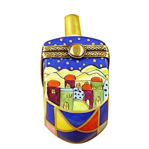 Jeru salem Scene Jewish Dreidel Porcelain Limoges religious spiritual French Trinket Box