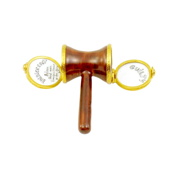 Judge's Gavel Porcelain Limoges Professional French Trinket Box