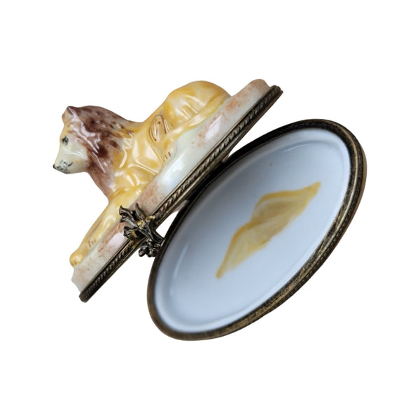 Jungle Lion Limoges Box Artistry Porcelain Limoges Limoges Boxes wild animals cat French Trinket Box