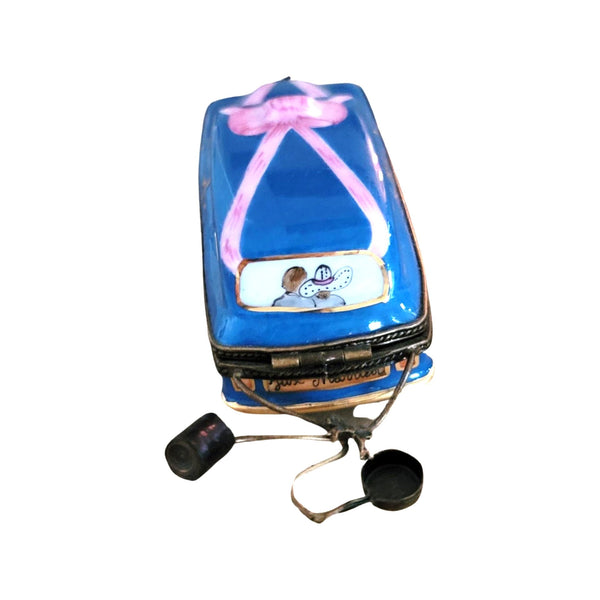 Just Married Limousine Figurine Porcelain Limoges wedding vehicle French Trinket Box