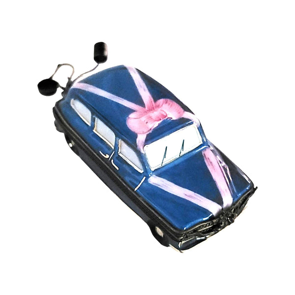 Just Married Limousine Figurine Porcelain Limoges wedding vehicle French Trinket Box