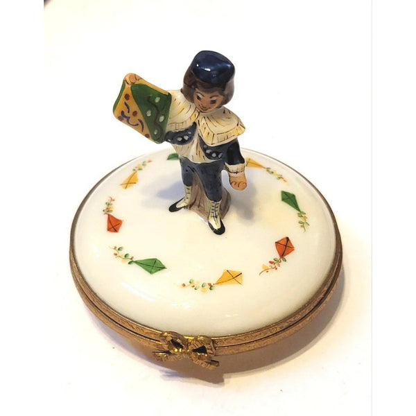 Kite Boy Limoges Porcelain Box Porcelain Limoges French Trinket Box