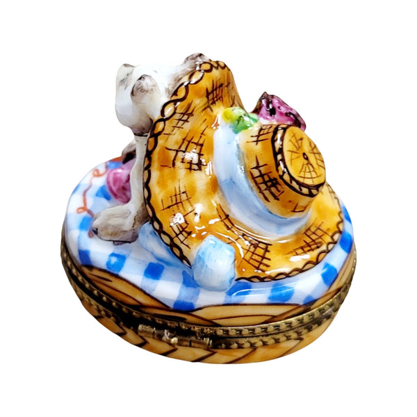 Kitty Cat Bonnet Trinket Box Porcelain Limoges cat cats limoge box French Trinket Box