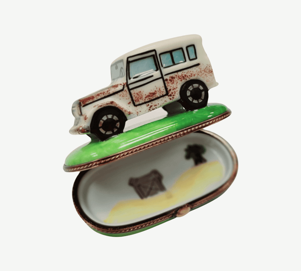 Land Cruiser Car Limoges Box Porcelain Limoges vehicle French Trinket Box