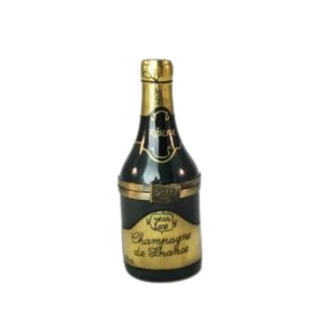 Large Champagne Bottle - RARE and RETIRED Porcelain Limoges wine spirits limoges boxes French Trinket Box