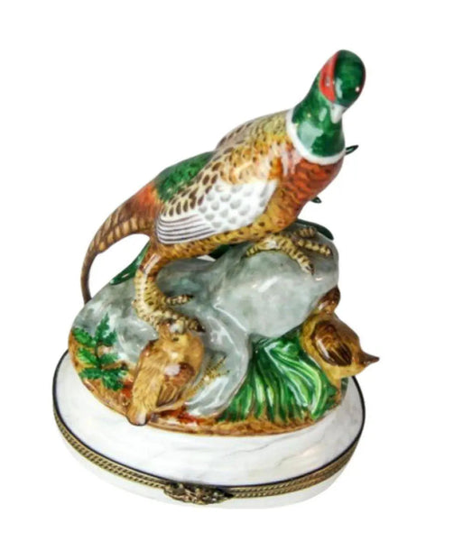 Large Pheasant Porcelain Limoges bird limoges box French Trinket Box
