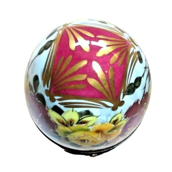 Large Red Floral Limoges Egg Porcelain Limoges egg French Trinket Box