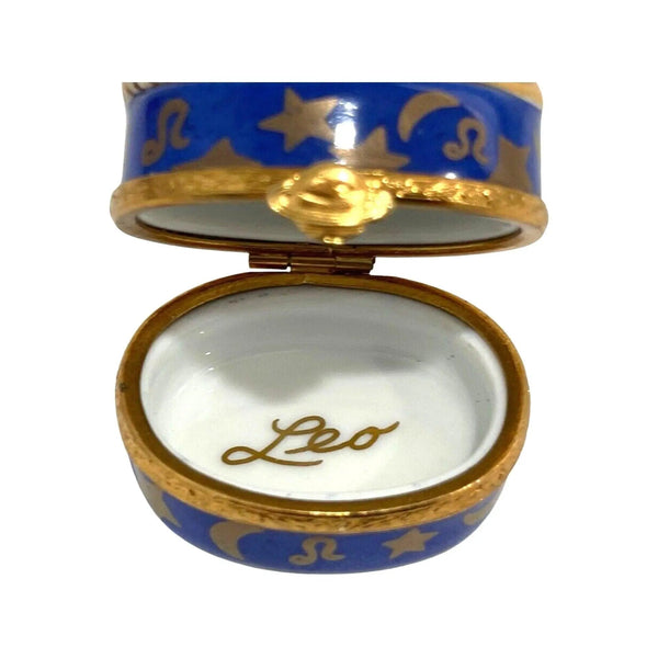 Leo Zodiac Artoria Porcelain Limoges birthday leo zodiac myth French Trinket Box