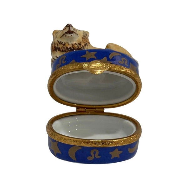 Leo Zodiac Artoria Porcelain Limoges birthday leo zodiac myth French Trinket Box