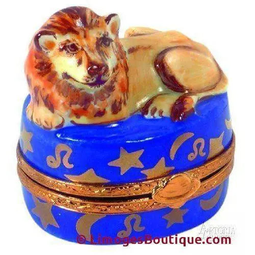 Leo Zodiac Artoria Porcelain Limoges birthday leo zodiac myth French Trinket Box