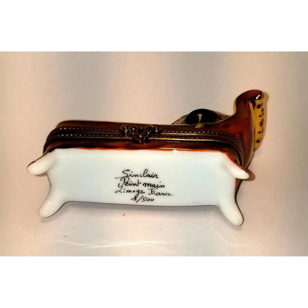 Leopard Lounge Chair Limoges Box Porcelain Limoges furniture French Trinket Box