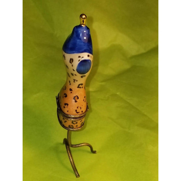 Leopard Print Fashion Dress Box Porcelain Limoges Fashion jewelry women shoes limoges box French Trinket Box